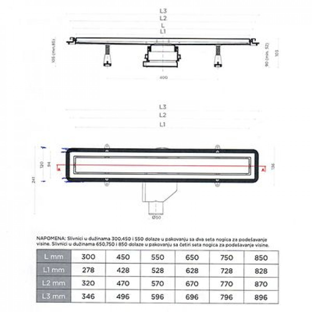 Душевой лоток Pestan Confluo Premium Line 300 с рамкой (13000280)
