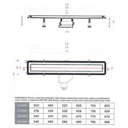 Душевой лоток Pestan Confluo Premium Line 300 с рамкой (13000280)