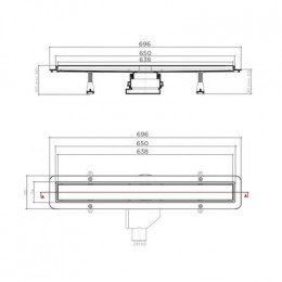 Душевой лоток Pestan Betto Line 650, блистер (13702510)