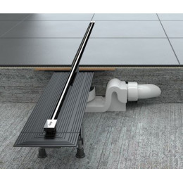 Душевой лоток Viega Advantix Vario 704360, с щелевой вставкой хром, опорами, подрезной от 30-120 см