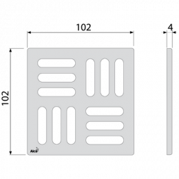 Дизайновая решетка Alca plast 102×102×5, хром (MPV001)