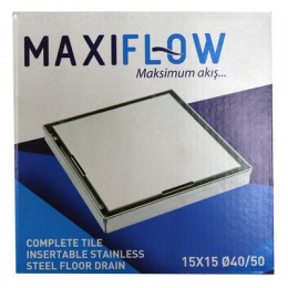 Душевой трап Loranto LIBRA 150x150 мм прямой сток, решетка из нержавеющей стали под плитку, гидрозатвор сухой (3065.0A050K.015.1)