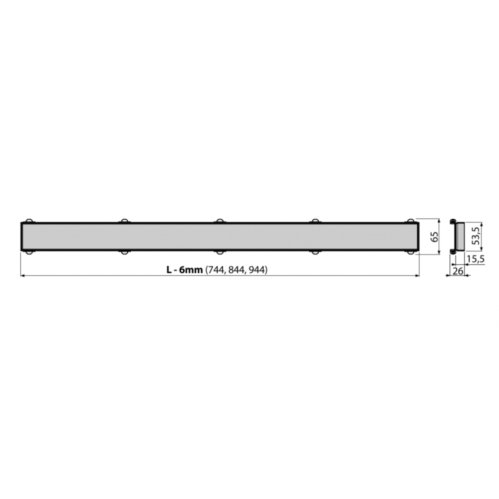 Решетка Alcaplast INSERT 950 для модулярного водоотводящего желоба APZ13, под плитку, нержавеющая сталь (INSERT-950)