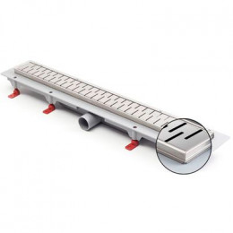 Душевой лоток AZARIO D40 Medium 850 мм, боковой слив, пластиковый, рамка и решетка из нержавеющей стали (AZ-CH 850 MN)