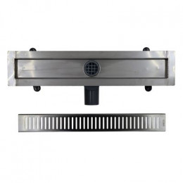 Душевой лоток AZARIO STICK 400 мм, боковой слив D50, нержавеющая сталь, перфорированная решетка (AZPP01-40 Stick)