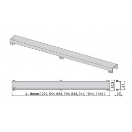 Решетка для душевого лотка Alcadrain хром глянцевый (DESIGN-650LN)