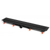 Душевой лоток AZARIO D50 Medium 1050 мм, боковой слив, пластиковый, перфорированная решетка, черный (AZ-CH 1050/50 MC)