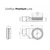 Душевой лоток Pestan Confluo Premium Line 550 White Glass Gold, 12*55 см, золото/белый (13100121)