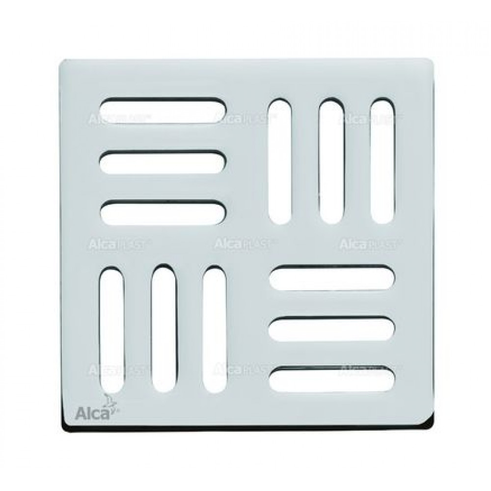Дизайновая решетка Alca plast 102×102×5, хром (MPV001)
