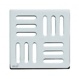 Дизайновая решетка Alca plast 102×102×5, хром (MPV001)