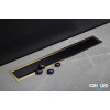 Душевой лоток Pestan Confluo Premium Gold Black Glass Line, 30*12 cм, черный/золото (13100094)