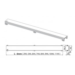 Решетка для душевого лотка Alcadrain GLASS  стекло-черный (GL1204-750)