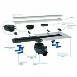 Душевой лоток Bettoserb Premium Line 95 с решеткой под плитку , хром матовый (13100007)