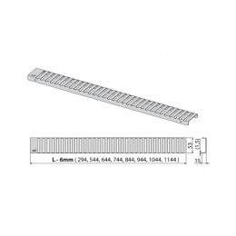 Решетка для душевого трапа Alcadrain нержавеющая сталь глянцевая (LINE-300L)