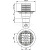 Душевой трап Alcadrain 105х105/50/75 решетка латунь-хром (APV202)