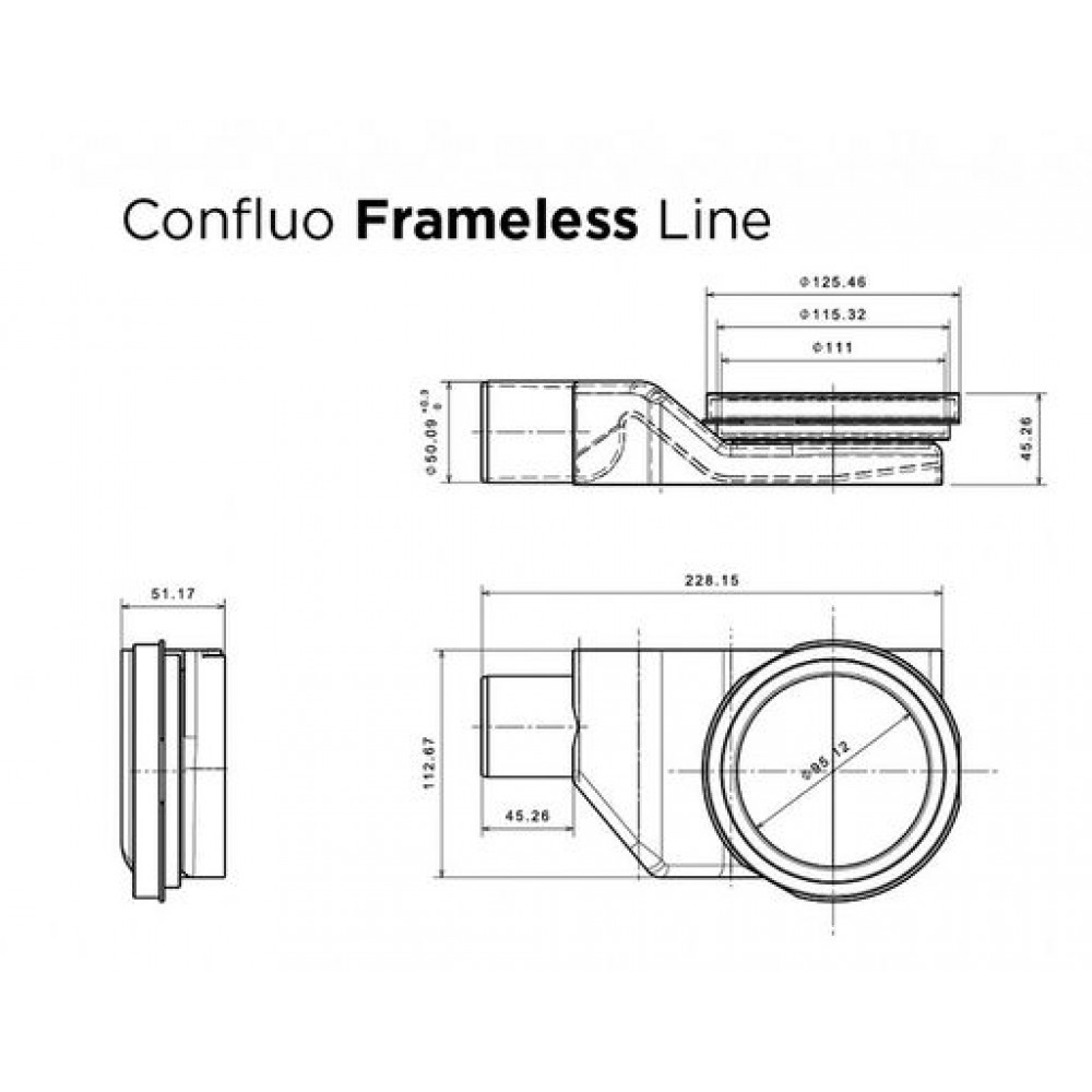 Душевой лоток Pestan Confluo Frameless Line 750 Black Matte с решеткой Черный матовый / полая под плитку (13701321)