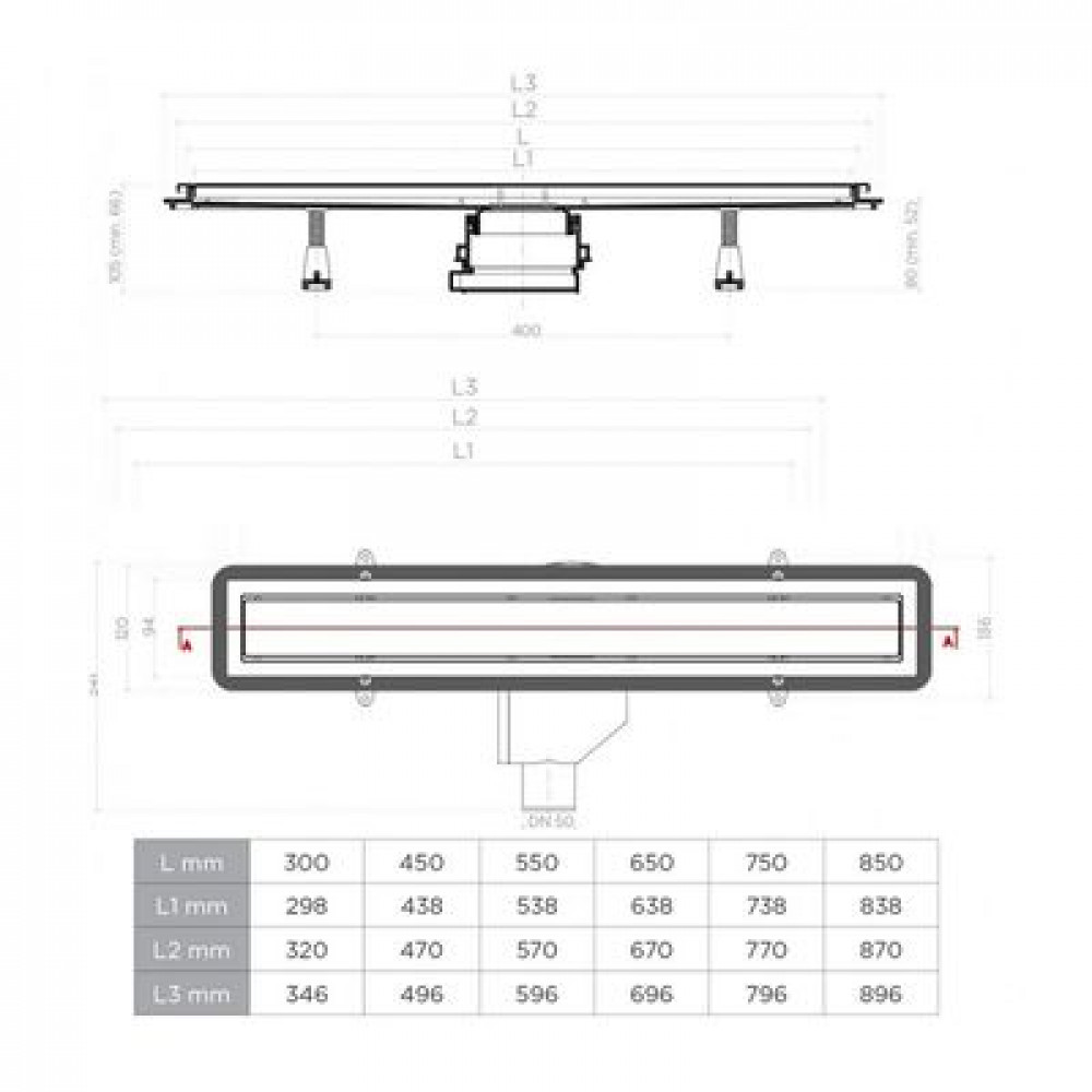 Душевой лоток Pestan Confluo Premium Black Glass Line 650	 (13000293)
