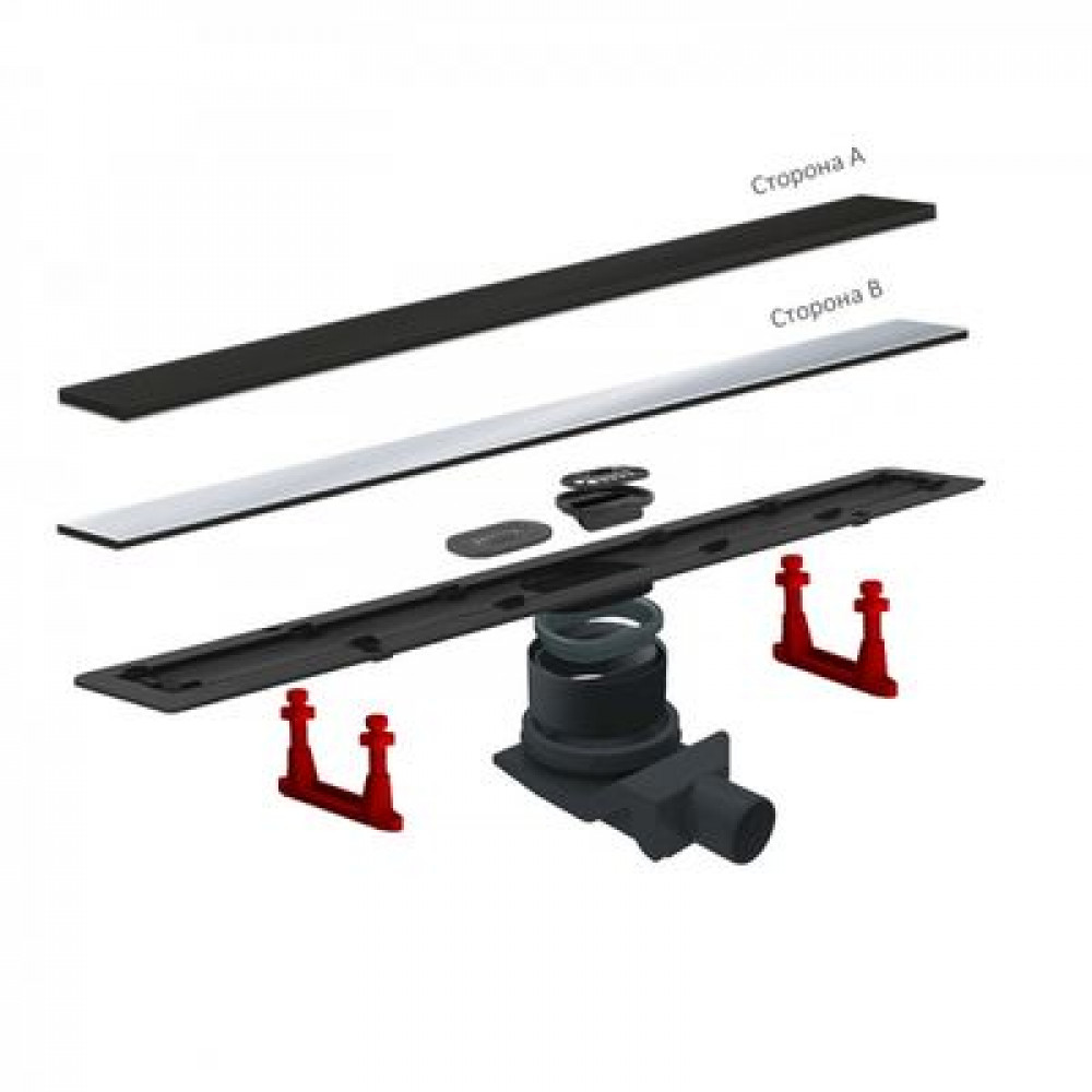 Трап для душа Pestan Confluo Frameless Line 950 Black Glass с решеткой (13701207)