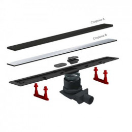 Трап для душа Pestan Confluo Frameless Line 750 Black Glass с решеткой (13701205)