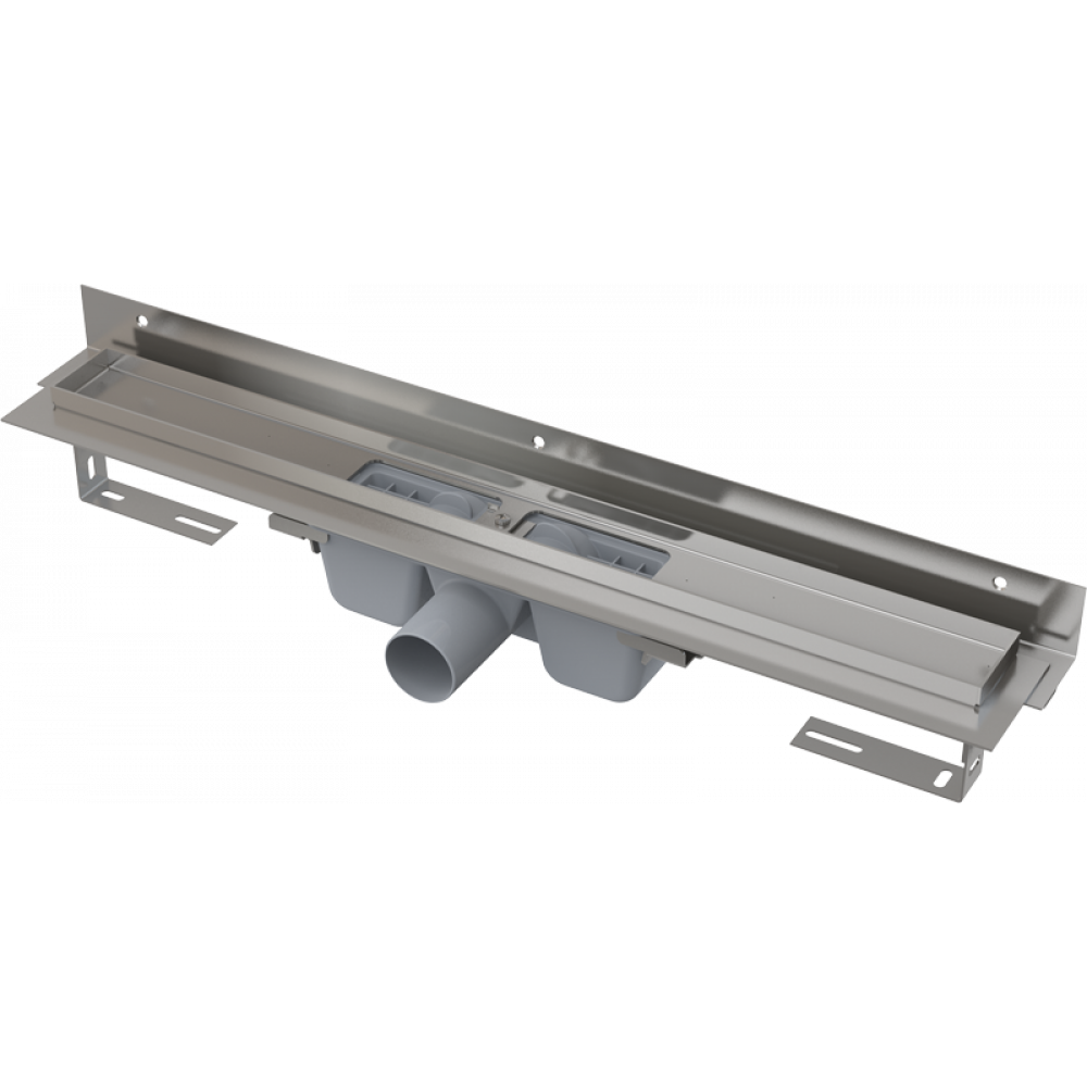 Душевой желоб Alca Plast Flexible, с порогами для перфорированной решетки, с регулируемым воротником к стене, серый (APZ4-550)