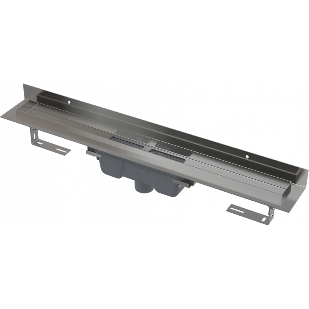 Водоотводящий желоб Alcaplast APZ16 Wall, для перфорированной решетки, с фиксированным воротником к стене, вертикальный сток (APZ1016-1150)