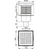 Душевой трап Alcadrain 150х150/50 решетка - нержавеющая сталь (APV6411)