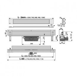 Дренажная система Alcadrain Spa, для монтажа в стену, под кладку плитки