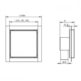 Трап для душа AZARIO 150х150 цельнометаллический, решетка "под плитку", горизонтальный выпуск (AZZ1TILE150)