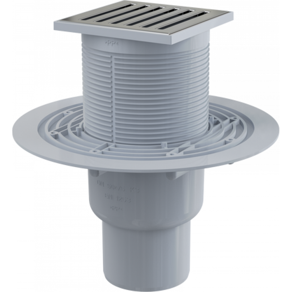 Душевой трап Alcadrain 105х105/50/75 решетка из нерж стали (APV203)