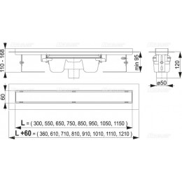 Душевой лоток Alcadrain Professional без решетки (APZ1006-650)