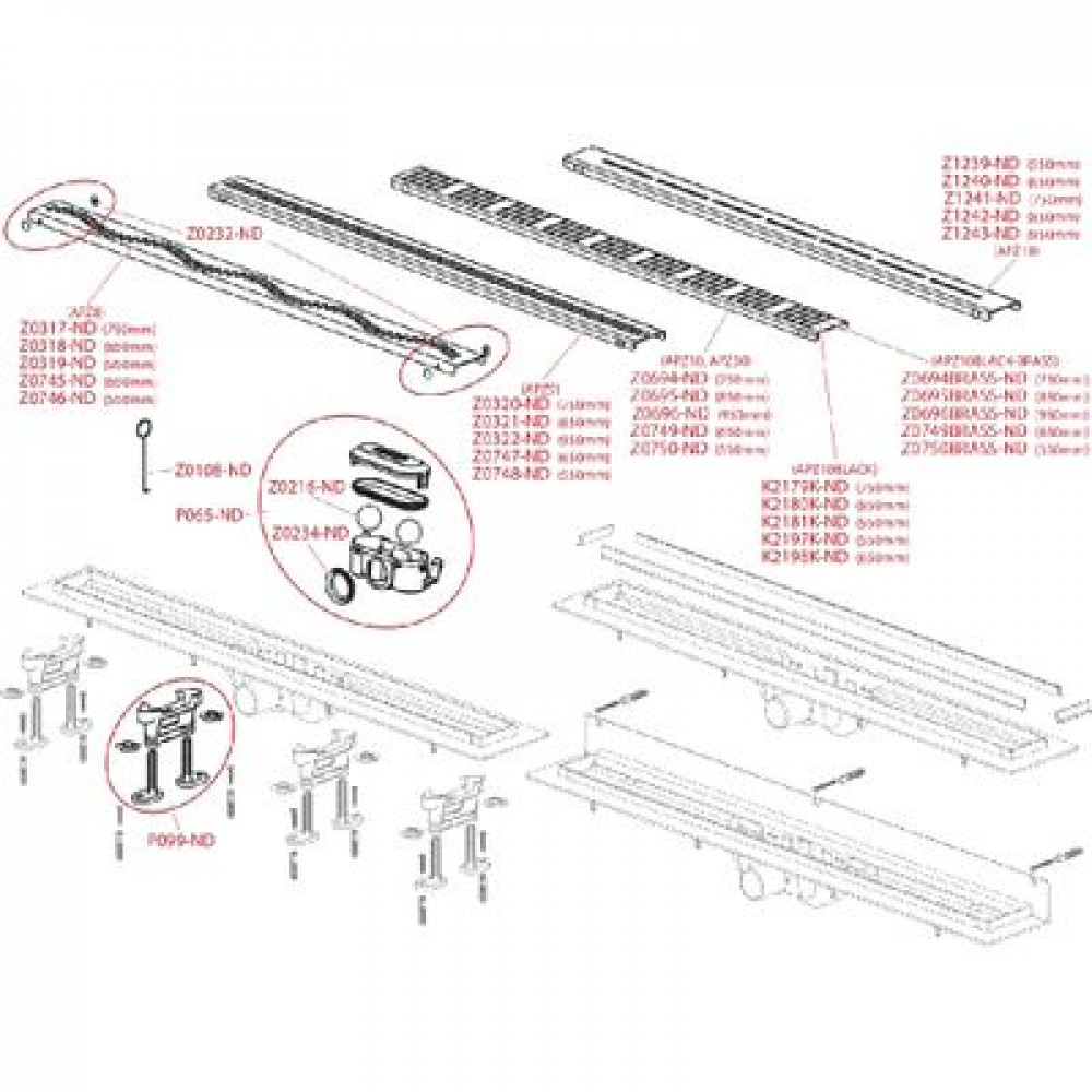 Душевой лоток Alcaplast Fit and Go с двухсторонней решеткой, хром (APZ13-DOUBLE9-550)