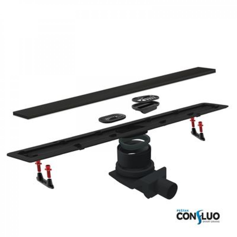 Линейный трап Pestan Confluo Frameless Line 550 Black Matte, нержавеющая сталь, черный матовый (13701319)
