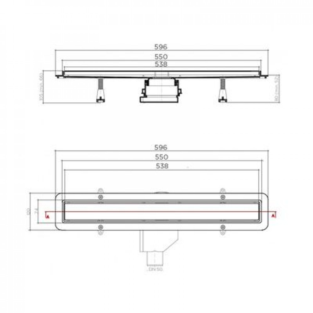 Душевой лоток Pestan Betto Line 550, блистер