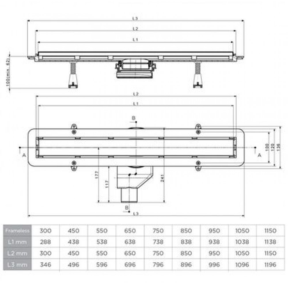 Душевой лоток Pestan Confluo Frameless Line 850 (13701233)