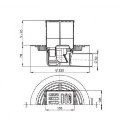 Душевой трап Alcadrain с решеткой хром (APV1321)