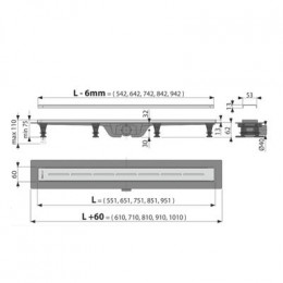 Душевой лоток Alcadrain Simple с решеткой хром (APZ18-550M)