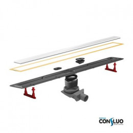 Душевой лоток Pestan Confluo Premium Line 550 White Glass Gold, 12*55 см, золото/белый (13100121)