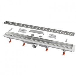 Душевой лоток AZARIO D40 Medium 850 мм, боковой слив, пластиковый, рамка и решетка из нержавеющей стали (AZ-CH 850 MN)