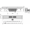 Водоотводящий желоб Alcaplast APZ16 Wall, для перфорированной решетки, с фиксированным воротником к стене, горизонтальный сток (APZ16-950)