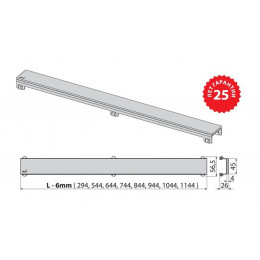 Решетка для душевого лотка Alcadrain хром матовый (POSH-650MN)