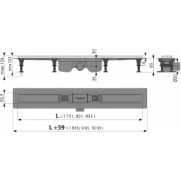 Душевой лоток Alcadrain 750 без решетки (APZ22-750)