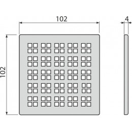 Alcadrain MPV015 Решетка для cливных трапов из нержавеющей стали 102×102 мм