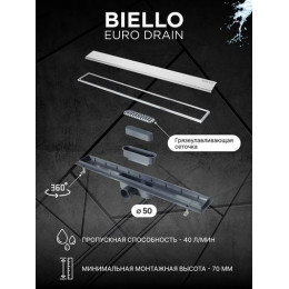 Душевой лоток Pestan BIELLO 650 комбинированный, хром матовый (13300015)