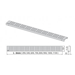 Решетка для водоотводящих желобов Alcaplast, дизайн CUBE, нержавеющая сталь, глянцевая (CUBE-650L)