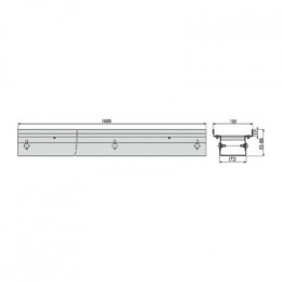 Дренажный угловой желоб Alcadrain 100, регулируемый, нержавеющая сталь