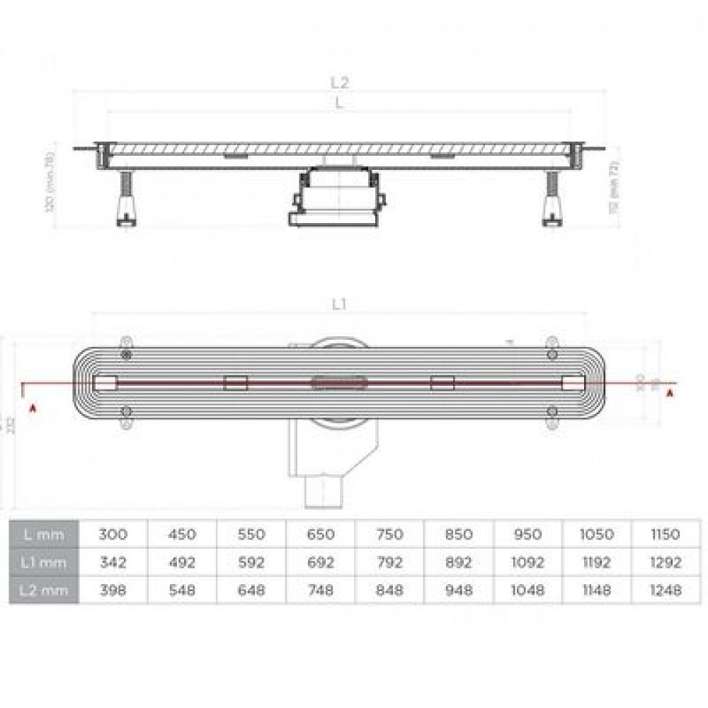 Душевой лоток Pestan Confluo Slim Line 650+ (13100027)