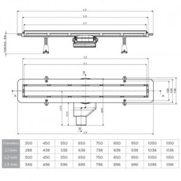 Душевой лоток Pestan Confluo Frameless Line 550 Black Glass (13701203)