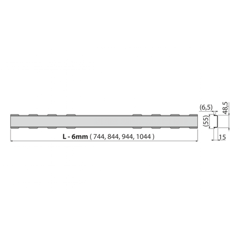Решетки Alcaplast SOLID для пластиковых водоотводящих желобов ARZ12, 85 см (SOLID-850)