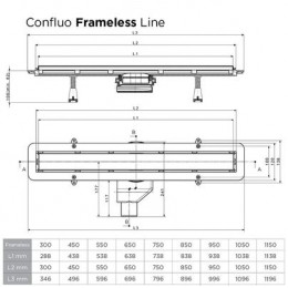 Душевой лоток Pestan Confluo Frameless Line 750 Black Matte с решеткой Черный матовый / полая под плитку (13701321)