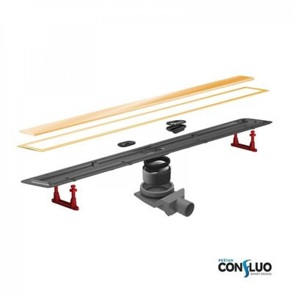 Душевой лоток Pestan Confluo Premium Line Gold 450, 45*12 см, золото (13100051)